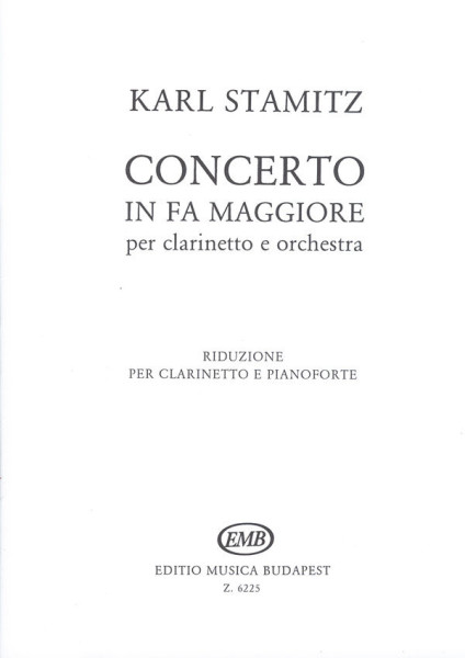 Carl Stamitz: Concerto in Fa maggiore - klarinétra, zongorakísérettel