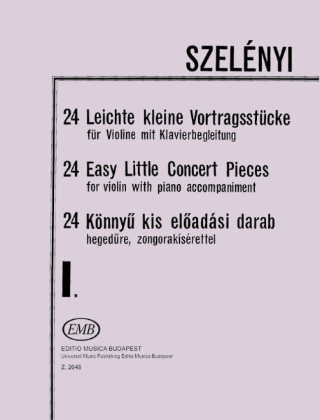 Szelényi István: 24 könnyű kis előadási darab hegedűre zongorakísérettel 1.