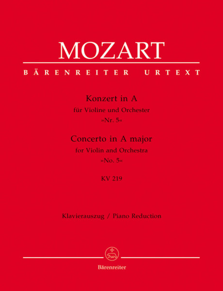 Wolfgang Amadeus Mozart: Concerto for Violin K. 219 (Urtext)