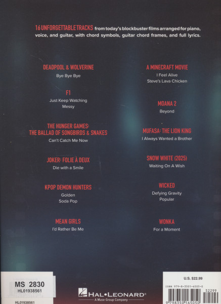 Songs of Top Movies (Minecraft, Wicked, Wonka, Joker, F1, Snow White, Kpop Demon Hunters)