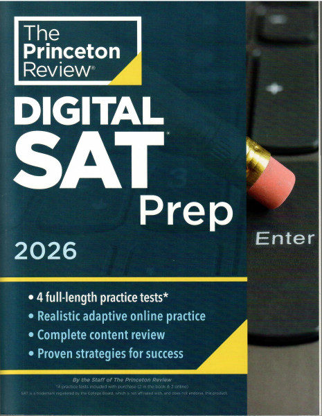 Digital SAT Prep 2026 - 4 Full-Length Practice Tests (2 in Book + 2 Adaptive Tests Online) + Review + Online Tools