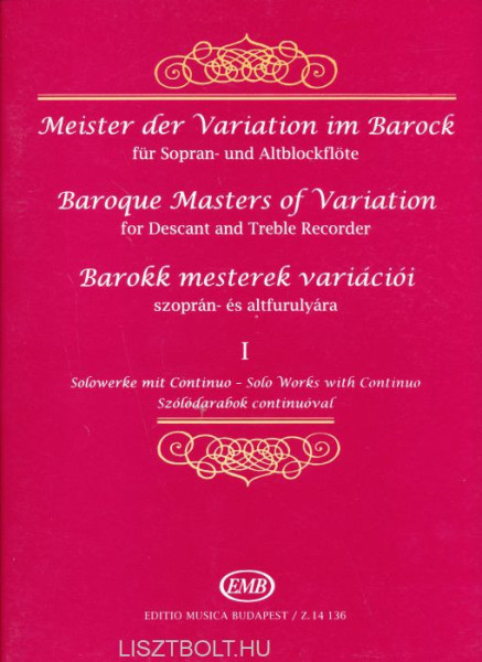 Barokk mesterek variációi 1. - furulyára, zongorakísérettel