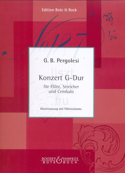Giovanni Battista Pergolesi: Konzert G-dúr (fuvolára, zongorakísérettel)