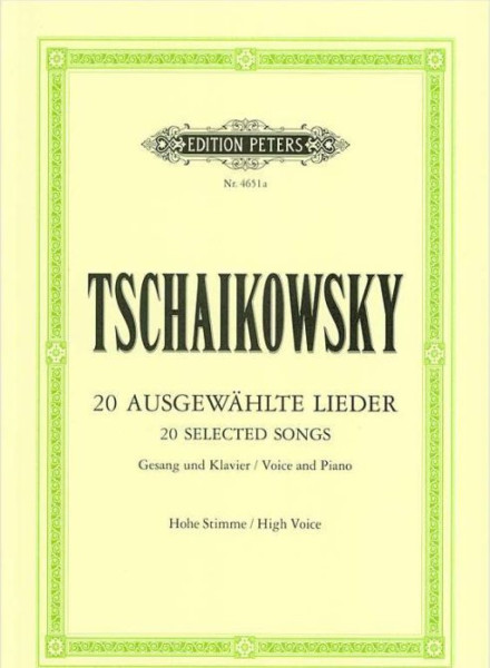 Pyotr Ilyich Tchaikovsky: Lieder - hohe stimme