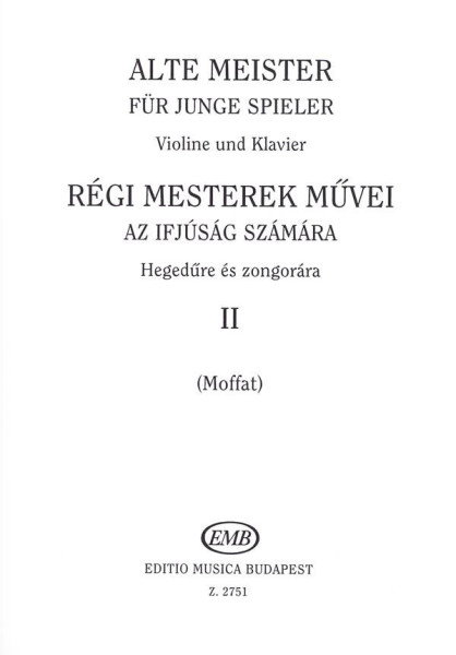 Régi mesterek művei az ifjúság számára II. (hegedűre, zongorakísérettel)