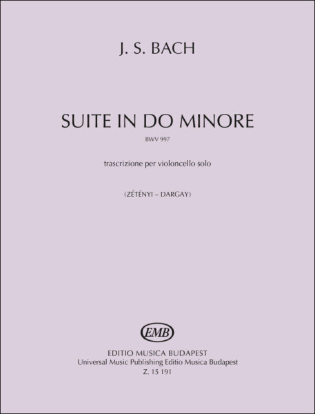 Johann Sebastian Bach: Suite in do minore BWV 997 - cselló szóló átirat