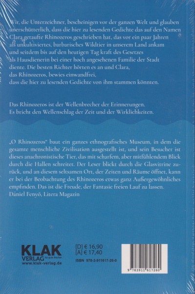 Schein Gábor: O Rhinozeros: Roman in Versen (Ó, ?rinocérosz német nyelven)