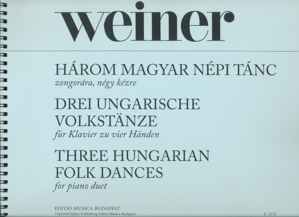 Weiner Leó: Három magyar népi tánc - 4 kézre