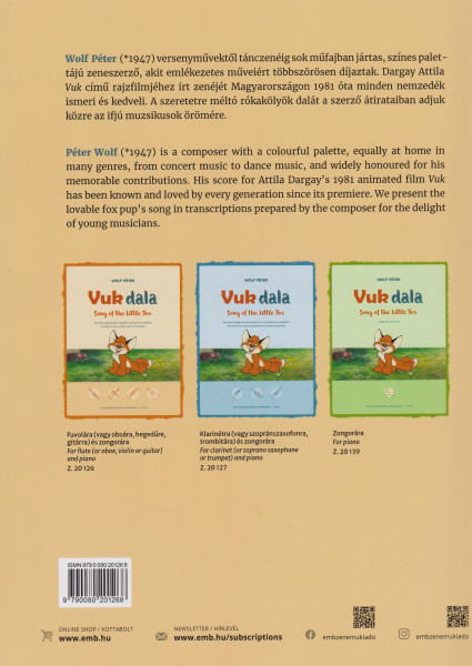 Wolf Péter: Vuk dala - fuvolára (vagy hegedűre, oboára, gitárra) és zongorára