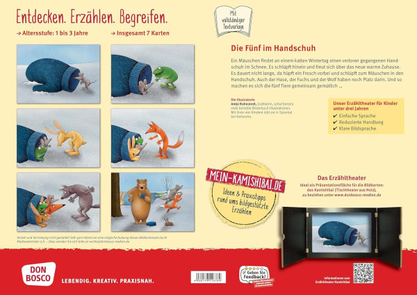 Die Fünf im Handschuh - Kamishibai Bildkartenset. Märchen für Kinder von 1-3