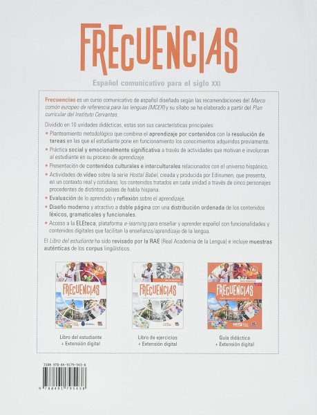 Frecuencias A1.2. libro de ejercicios: Second part of Frecuencias A1 course with coded access to the ELETeca