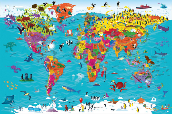 Children's Poster - World Wall Map