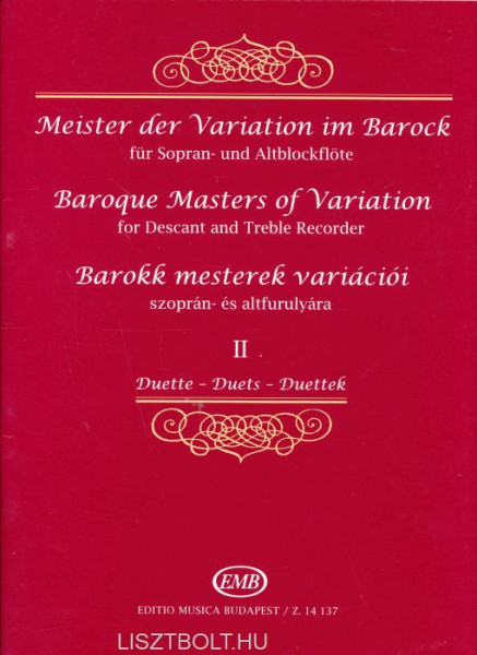 Barokk mesterek variációi 2.  - furulyára, zongorakísérettel