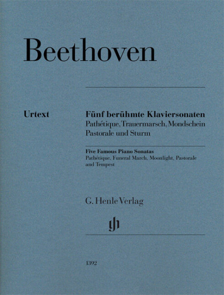 Ludwig van Beethoven: Five Famous Sonatas (Pathétique, Funeral Marsch, Moonlight, Pastorale, Tempest)