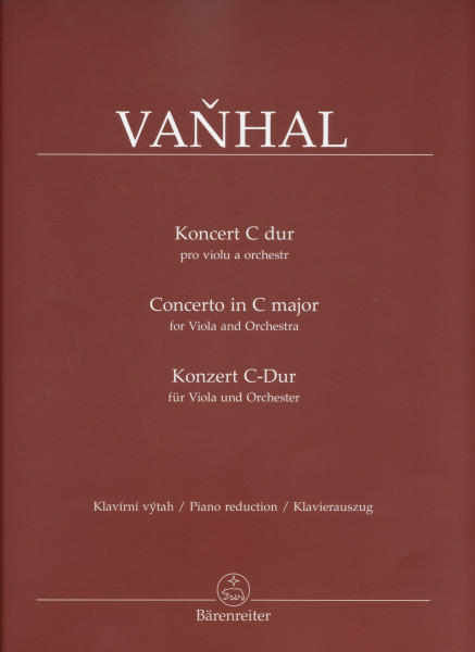 Jan Krtitel Vanhal: Concerto for Viola (C-dúr - brácsára, zongorakísérettel)