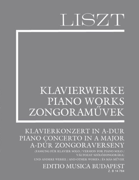 Liszt Ferenc: A-dúr zongoraverseny változat szólózongorára (Supplement 15.) fűzve