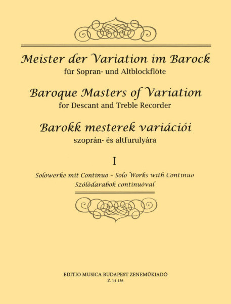 Barokk mesterek variációi 1. - furulyára, zongorakísérettel