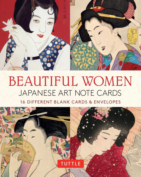 Beautiful Women in Japanese Art, 16 Note Cards: 16 Different Blank Cards with 17 Patterned Envelopes