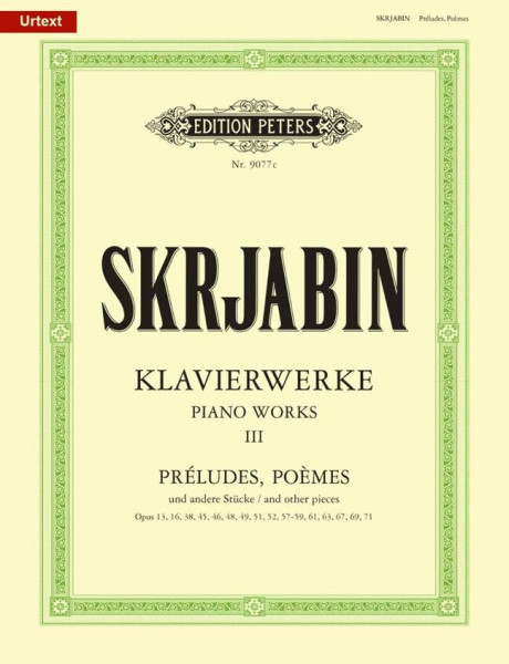 Alexander Scriabin: Klavierwerke 3. - Préludes, Poémes (Urtext)